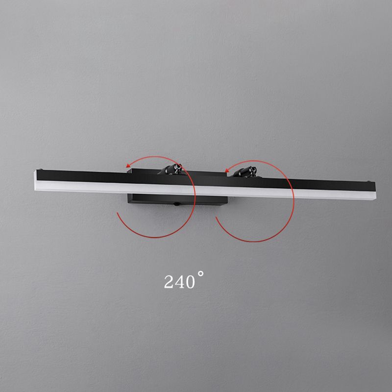 Modern Minimalist Style Linear LED Bathroom Vanity Light Fixtures Acrylic Vanity Wall Sconce in Black Finish