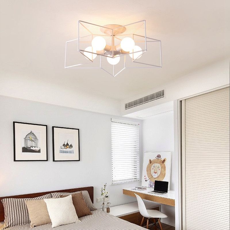 5-Lights Star Shape Flush Mount Ceiling Fixture Modern Flush Ceiling Lights