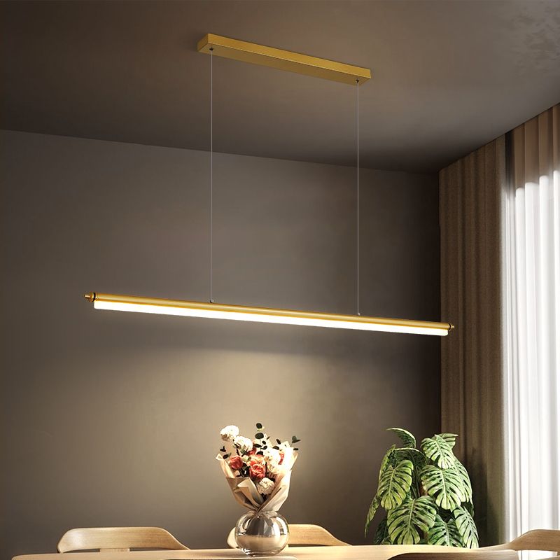 Modern Style Simple Hanging Light LED Long Strip Pendant Lamp for Dining Room