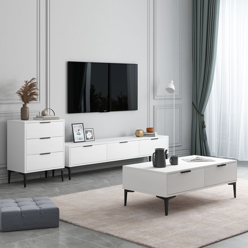 Modern Enclosed TV Storage Home Rectangle TV Cabinet with Splayed Legs