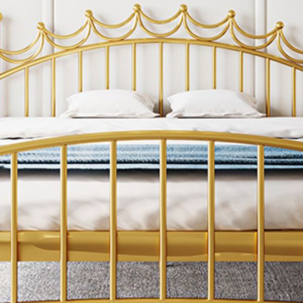 Contemporary Metal Bed Frame Open Frame Princess Iron Bed Frame with Headboard