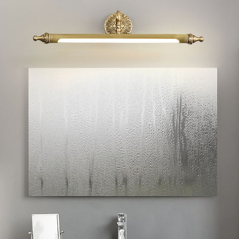 Lineaire vorm Metalen wand SCONCE Moderne stijl 1-licht spiegelwand gemonteerd licht in messing