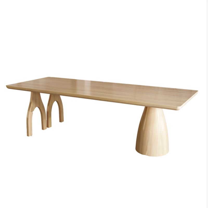 Rectangular Shaped Office Conference Table Wooden Writing Desk in Natural