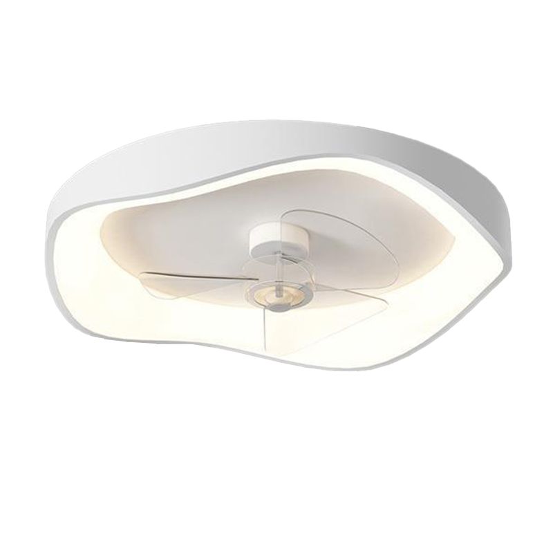 White Fan with Light 3-Blade Modernism LED Ceiling Fan for Foyer