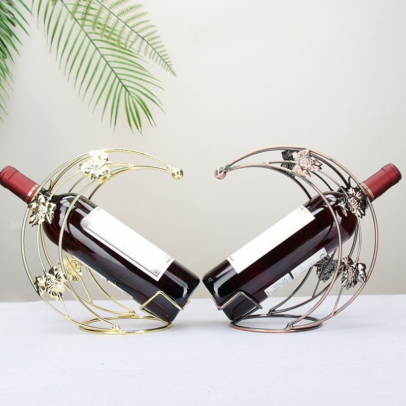 Glam Style Countertop Wine Rack Metal Wine Bottle Rack for Living Room