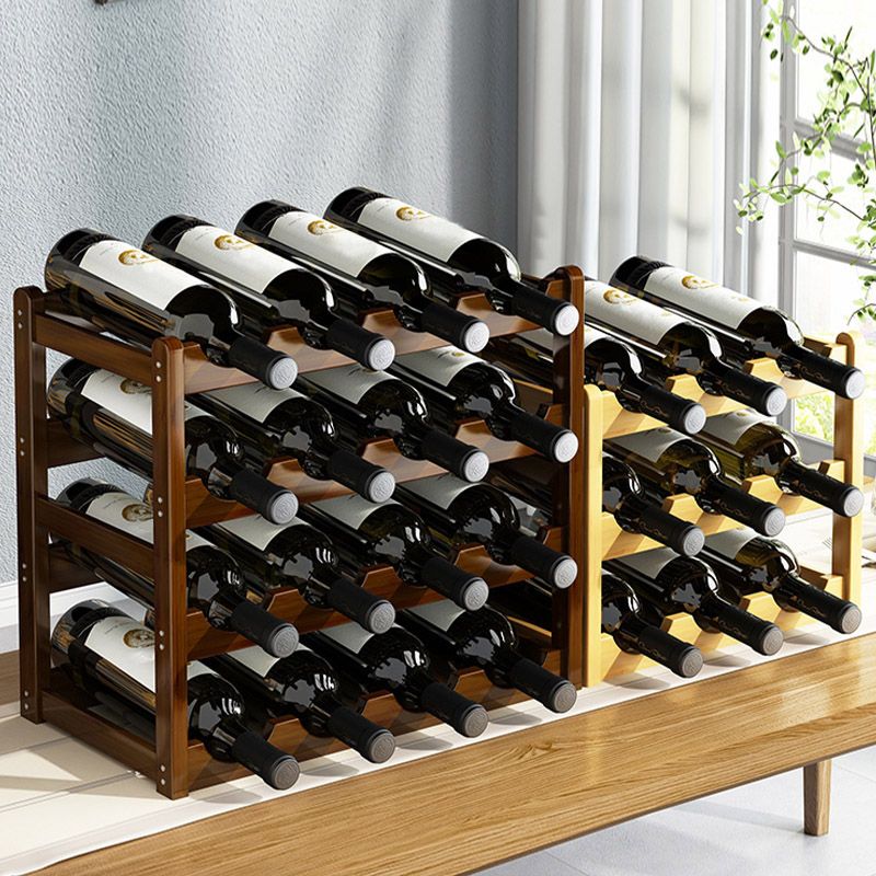 Countertop Modern Wine Rack Solid Wood Wine Bottle Rack for Living Room