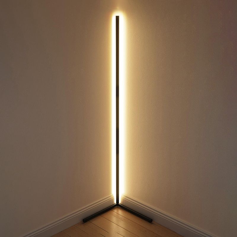 Metal Linear Shape Floor Light Modern 1 Light Floor Mounted Light