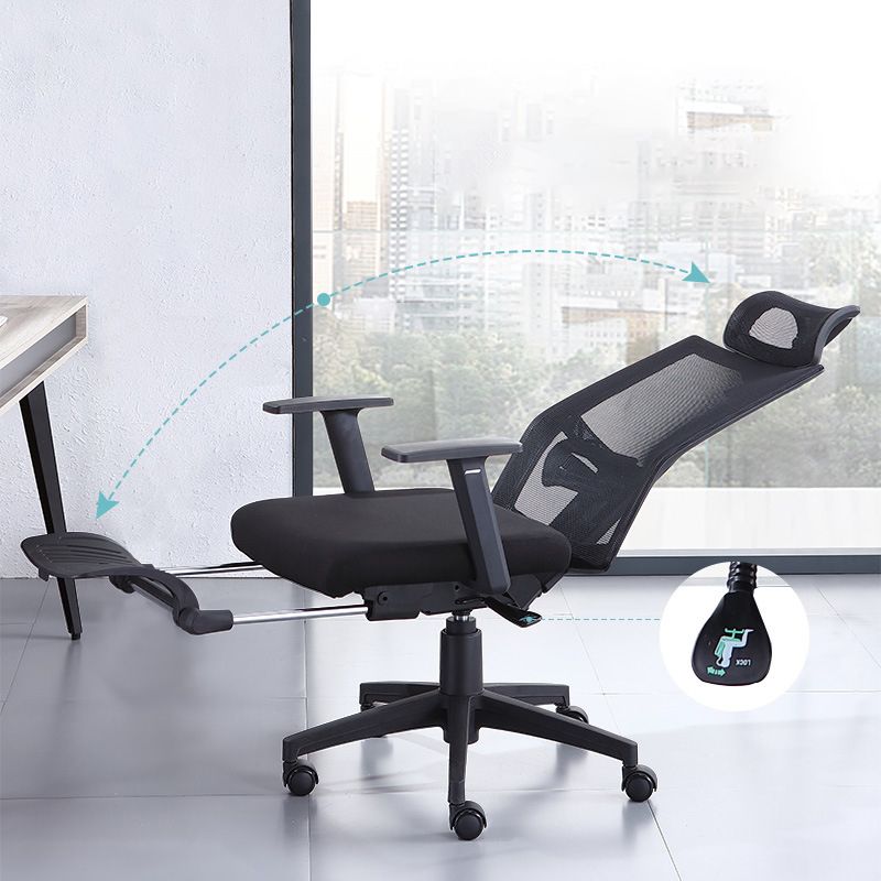 Modern Office Chair Fixed Arms Adjustable Seat Height Desk Chair with Wheels