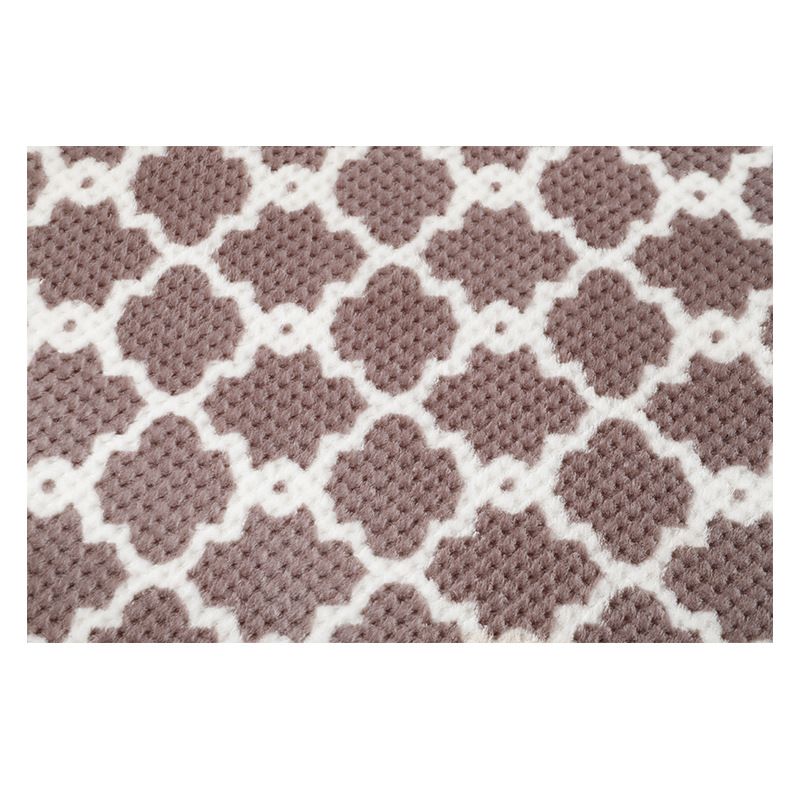 Simplicity Trellis Print Carpet Polyester Shag Rug Stain Resistant Indoor Rug for Adult's Bedroom