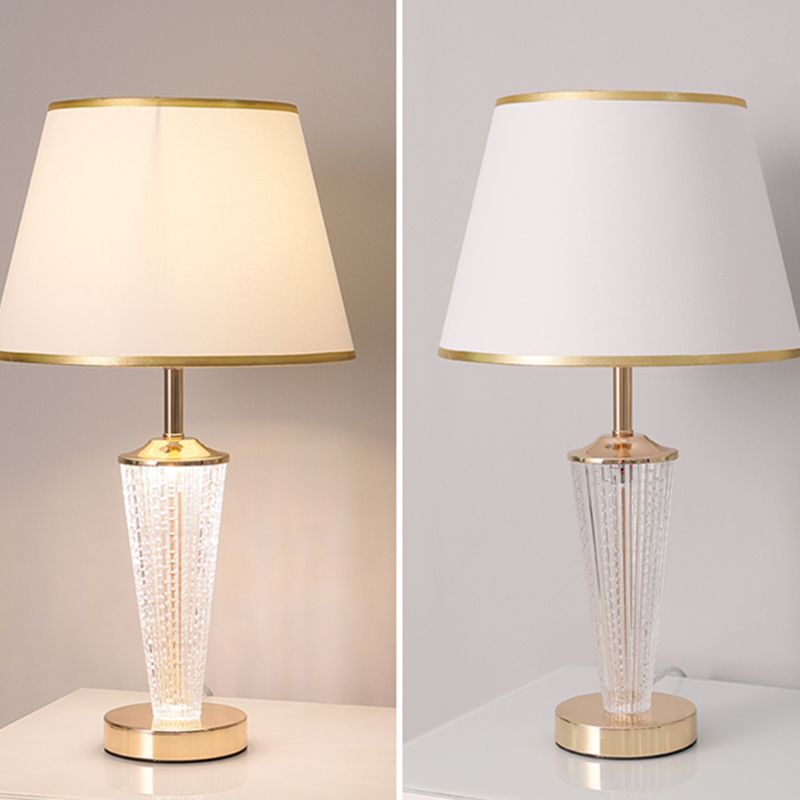 1-Light Table Light Contemporary Gold Glass Table Lamp for Living Room