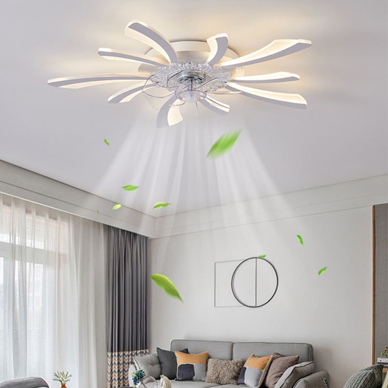 Nordic Geometric Fan Light Metal Multi Light LED Flush Mount Light for Living Room