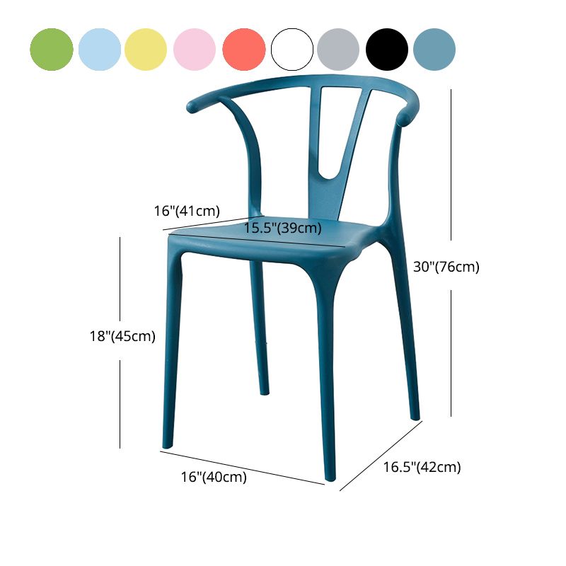 Scandinavian Plastic Armless Chair Indoor-Outdoor Windsor Back Chair