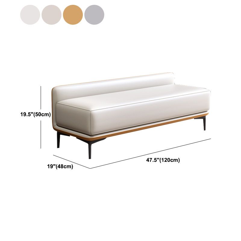 Modern Upholstered Bench, 20"H Bedroom Bench with Metal Legs