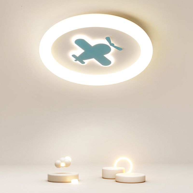 Kids LED Flush Mount Light Airplane Metal Ceiling Light Fixture for Bedroom