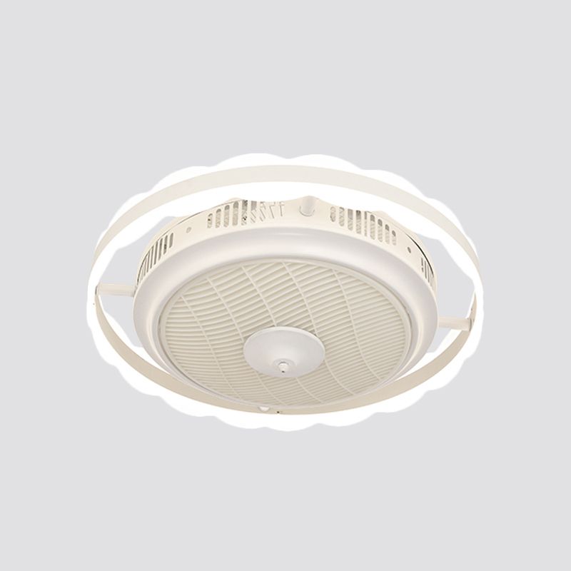 3-Blade Modern Circle Hanging Fan Light Acrylic 23.5" Wide LED Bedroom Semi Mount Lighting