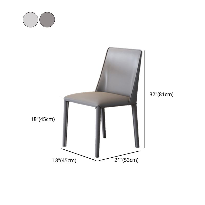 Contemporary Leather Dining Chair Armless Side Chair for Restaurant Use