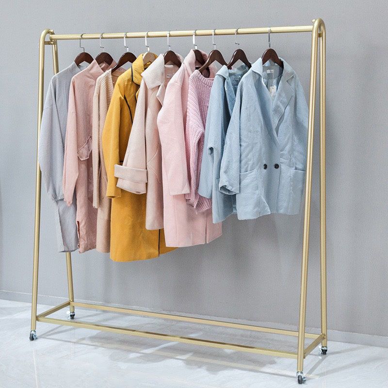 Modern Style Coat Rack Metallic Free Standing Coat Rack With Storage Shelving