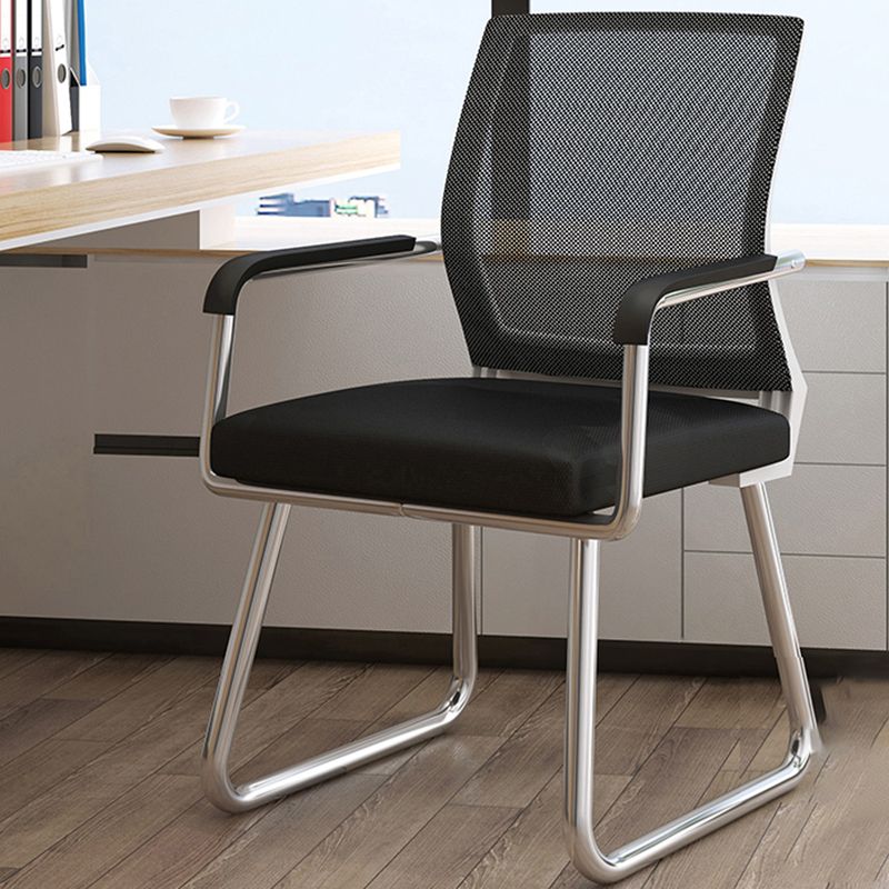 Metal Base Contemporary Arm Office Chair Mid-Back Conference Chair