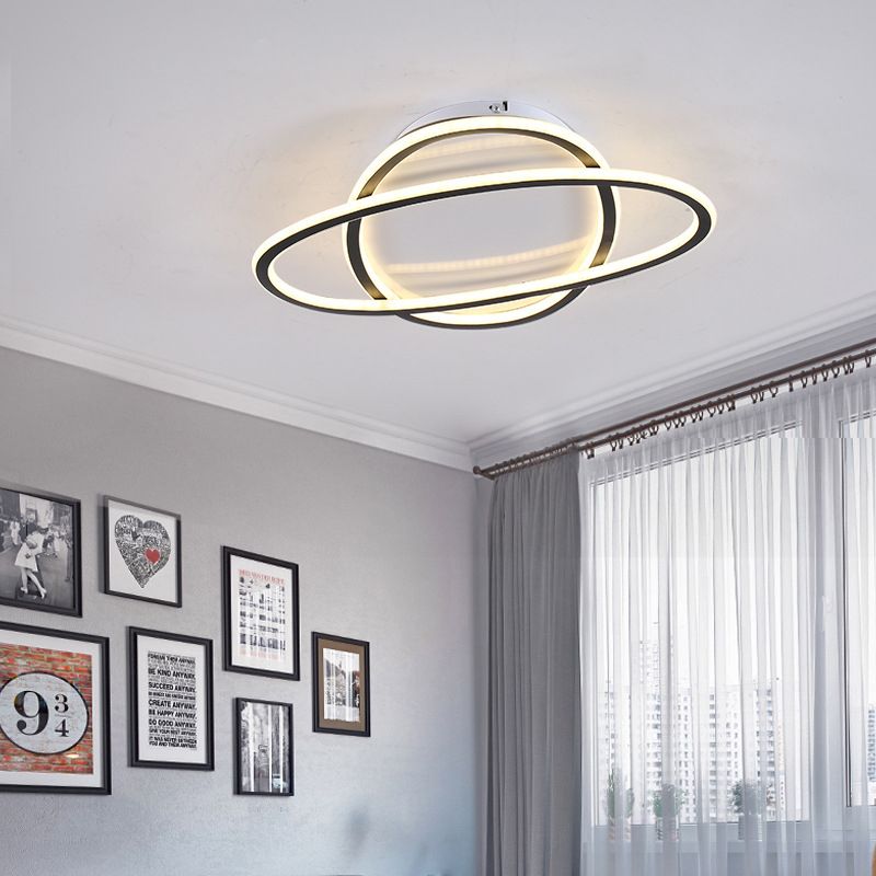 Metal 2-Light Ceiling Lamp Contemporary Flush Light for Bedroom