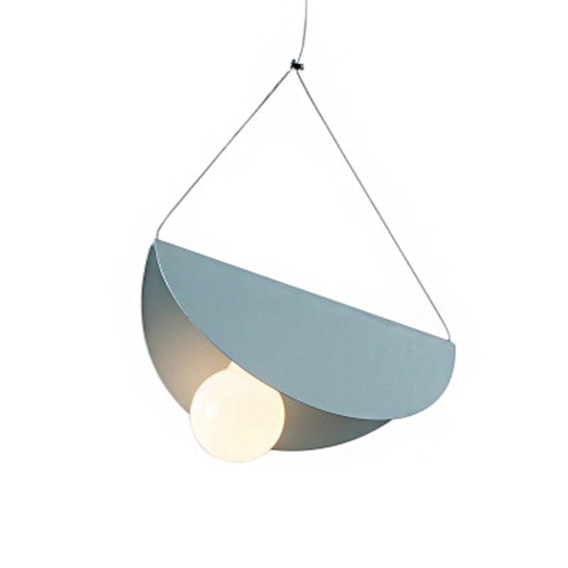 Nordic Style Suspension Light Fold Circle 1 Head Metal Pendant Light for Corridor Cafe