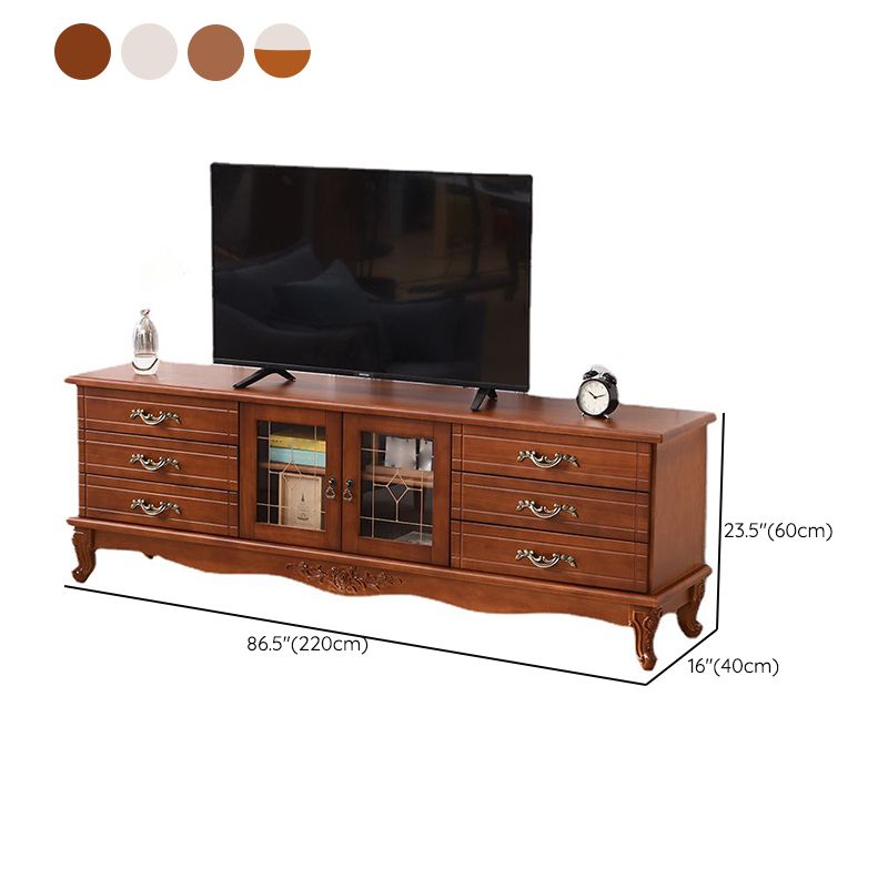 Traditional TV Console Enclosed Storage TV Media Console with Drawers