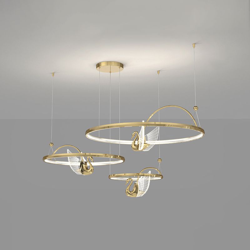 Tiered Metal Circle Ceiling Pendant Contemporary Ceiling Lighting Fixtures