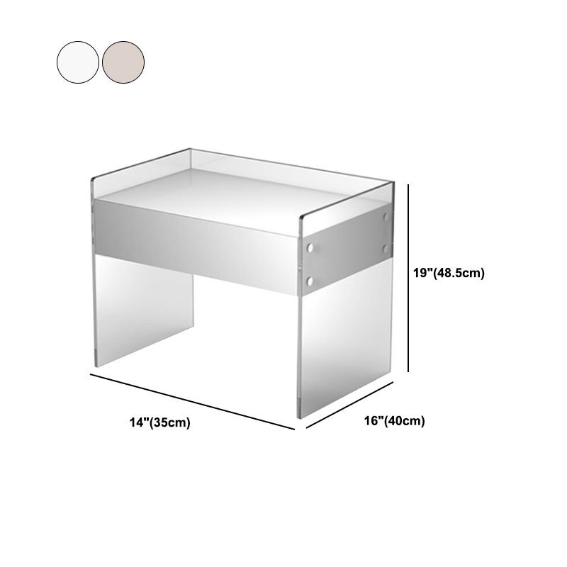 Nightstand 20" Tall 16' Wide Bed Nightstand in White With Legs