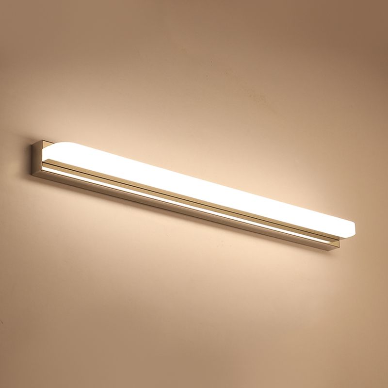 Luz de tocador lineal Luz de metal contemporáneo 1 luz de espejo LED de luz para baño en plata