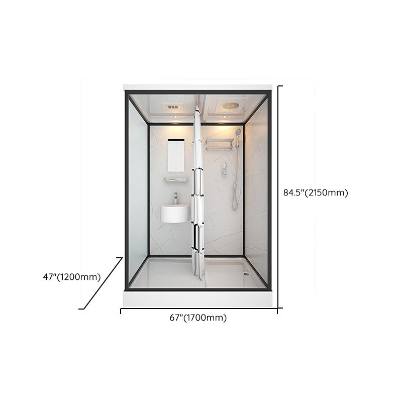 Base Included Framed Shower Stall with White Base and Fixed Panel