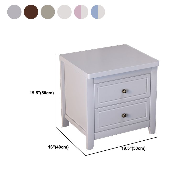 Modern 2-Drawer Storage Nightstand 20 Inch H Imitation Wood Legs Included Night Table