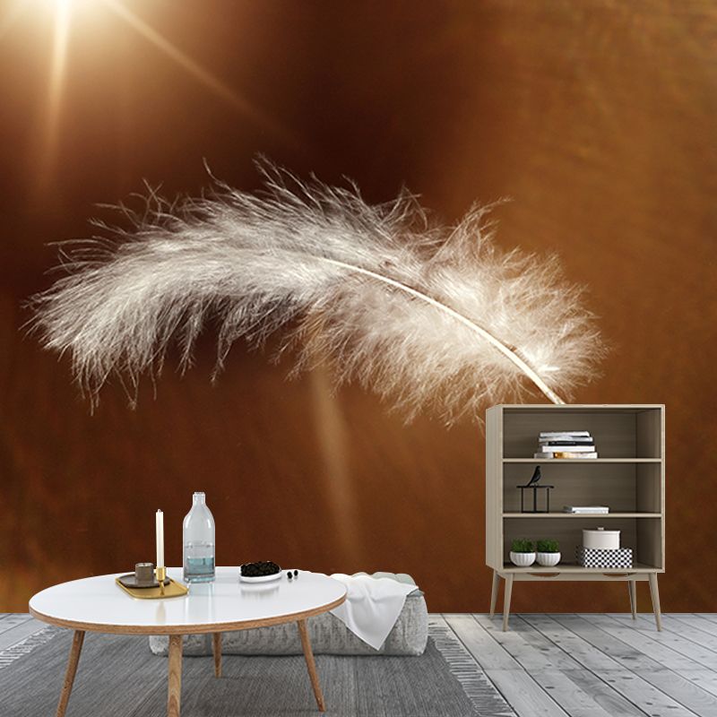 Photography Wall Mural Feather Patterned Living Room Wall Mural