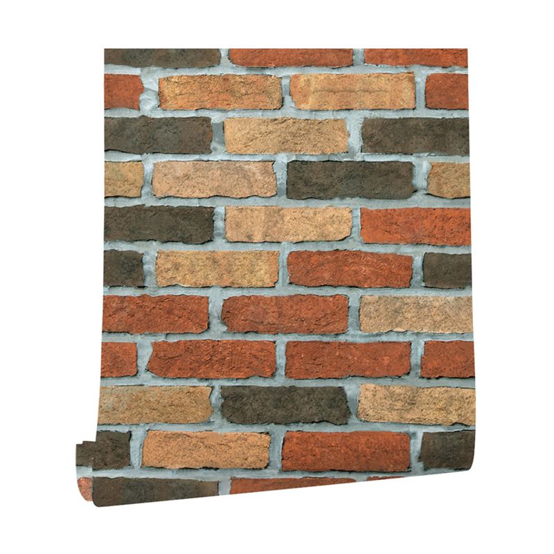 Industrial Brick Self-Adhesive Wallpaper Multicolored Removable Wall Art for Bedroom