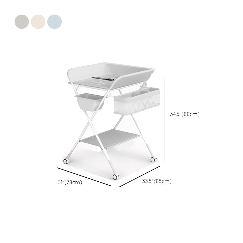 Modern Folding Baby Changing Table Metal Flat Top Changing Table