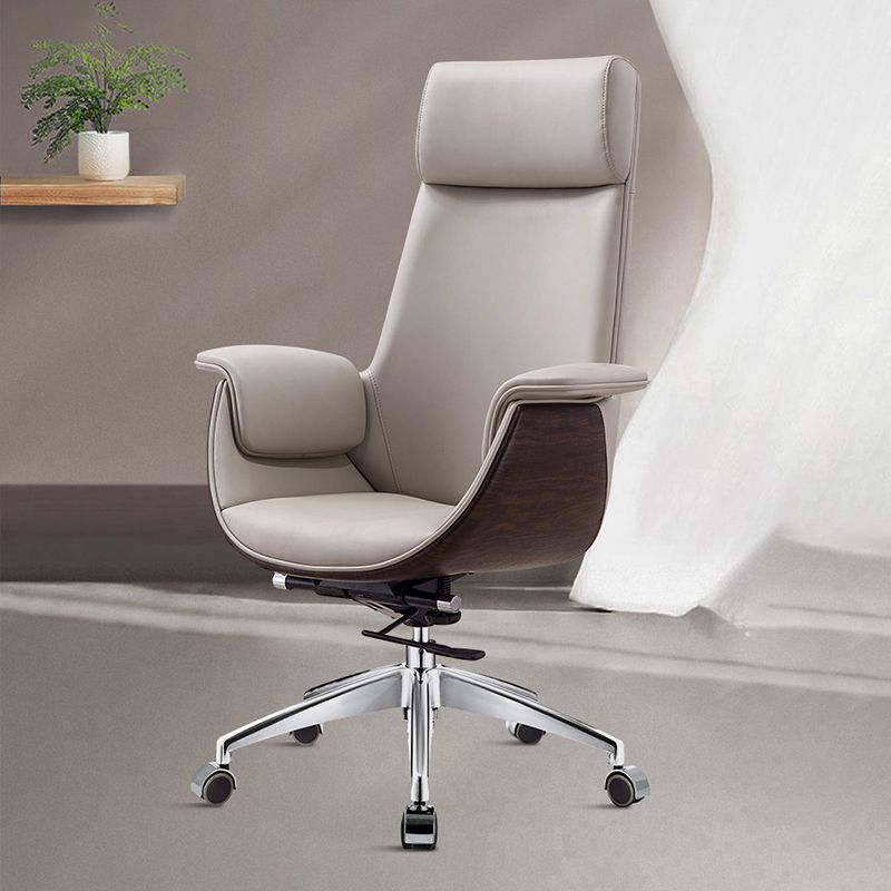 Executive Ergonomic Task Chair Chrome Metal Base Contemporary Office Chair