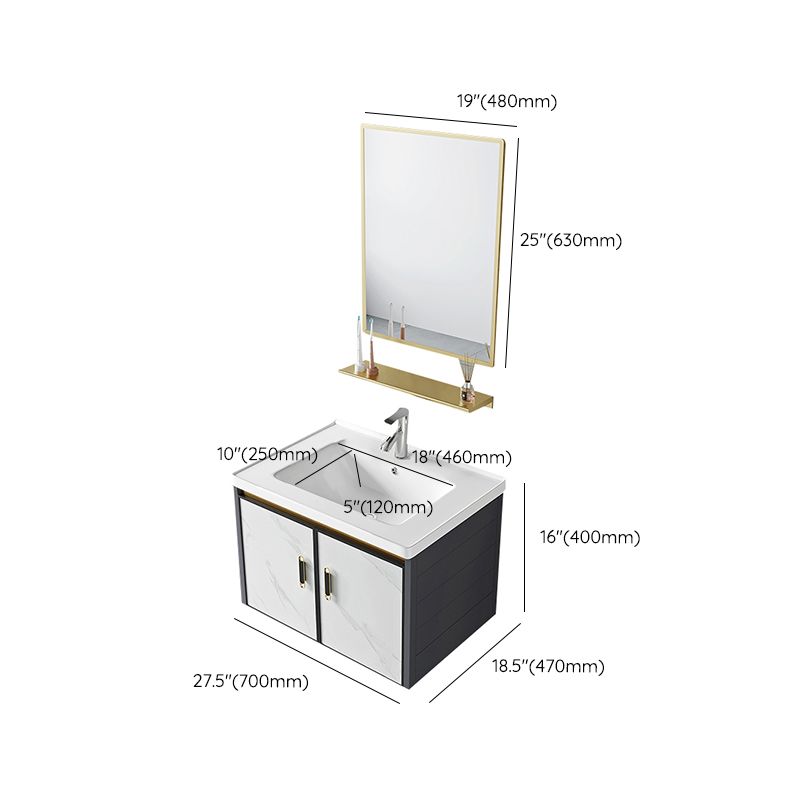 Modern Style Bath Vanity Dirt Resistant Wall Mount Bath Vanity with Faucet