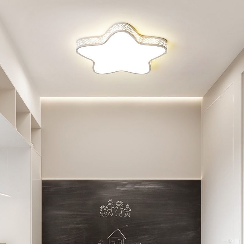 Contemporary LED Ceiling Light White Star Flush Mount Lighting for Foyer