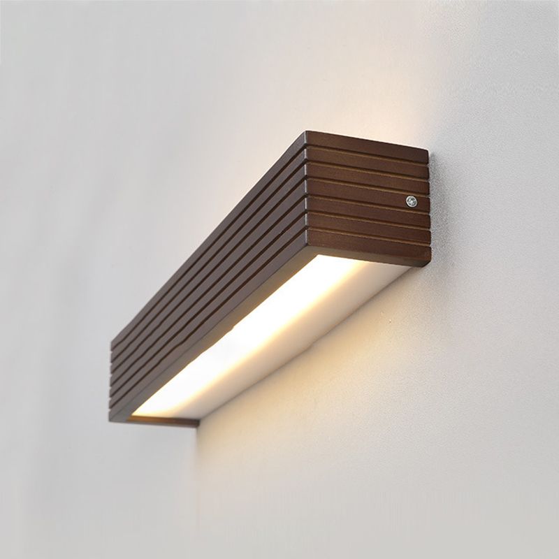 Shade Lineal Wood Pared Spliques Modern 1 Light Mirror Lighting Accesors en marrón