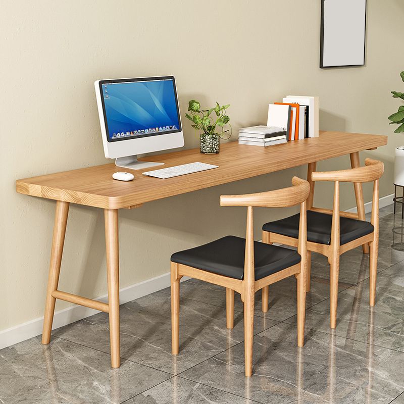 Contemporary Curved Office Desk Pine Writing Desk for Office