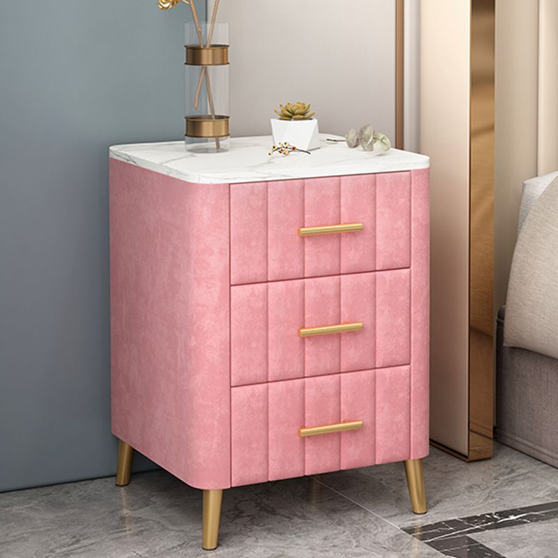 Drawer Storage Bed Nightstand Marble Bedside Cabinet for Bedroom