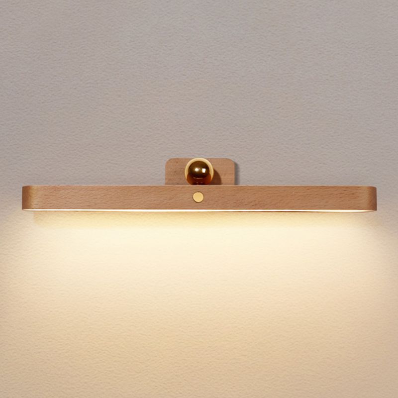 Wood Linear Wall Lamp Sconce Minimalism Sconce Light Fixture for Bathroom