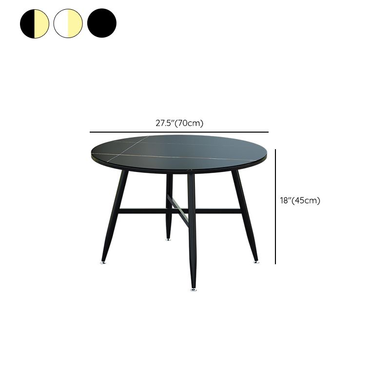 Matte Finish Industrial End Table Round Side Table with Metal Frame