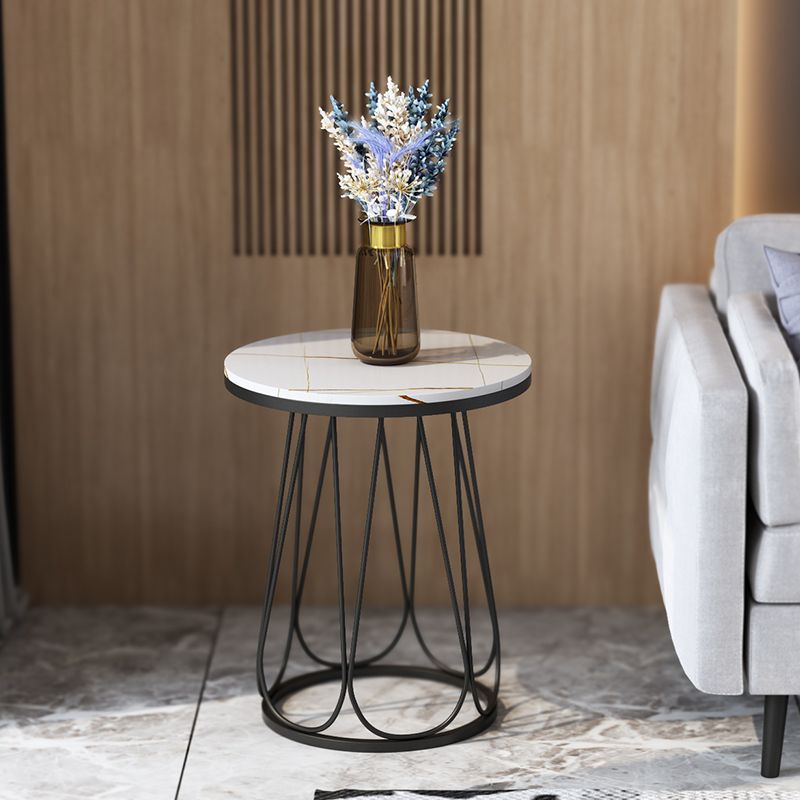 23.6" Tall Metal Frame Sled End Table Contemporary Side Table for Living Room