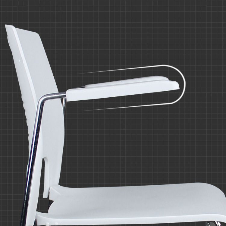 Silver Steel Frame Conference Chair Plastic Low Back Conference Chair