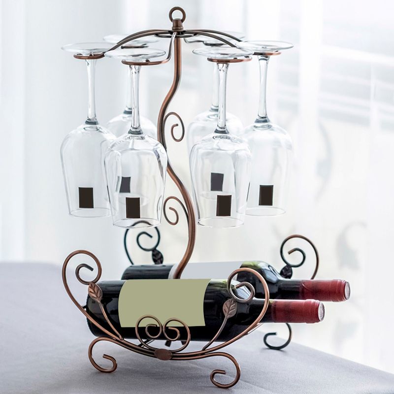 Countertop Wine Holder Rack Metal Wine Rack Kit with Wine Storage