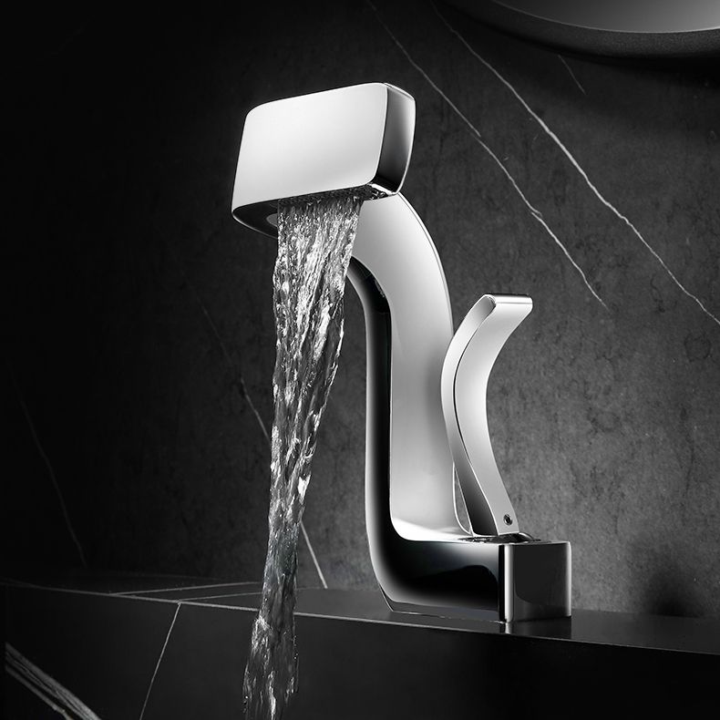 Unique Faucet Bathroom Waterfall Spout Lever Handle Single Hole Faucet