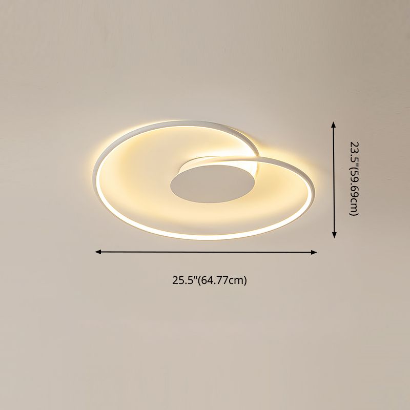 Moderne metalen Swirl Linear Flush Mount Ceiling Light met acryl schaduw voor salon