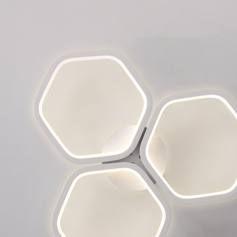 White Acrylic Ceiling Light in Modern Creative Style Geometric LED Flush Mount