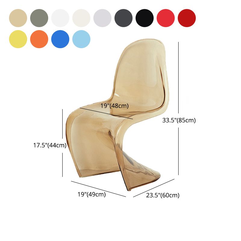 Nordic Style Armless Chair Plastic Home Side Chair for Dining Room