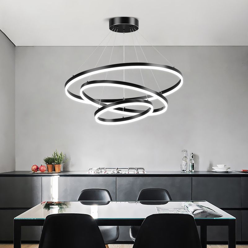 Modern Style Circles Pendant Light Fixtures Metal   Multi Lights Suspension Pendant