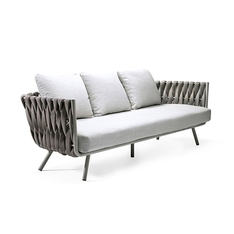 Contemporary Water Resistant Patio Sofa Aluminum Outdoor Patio Sofa